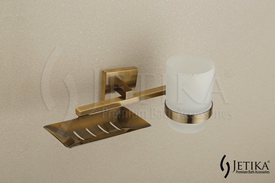 Brass Soap Dish & Tumbler Holder